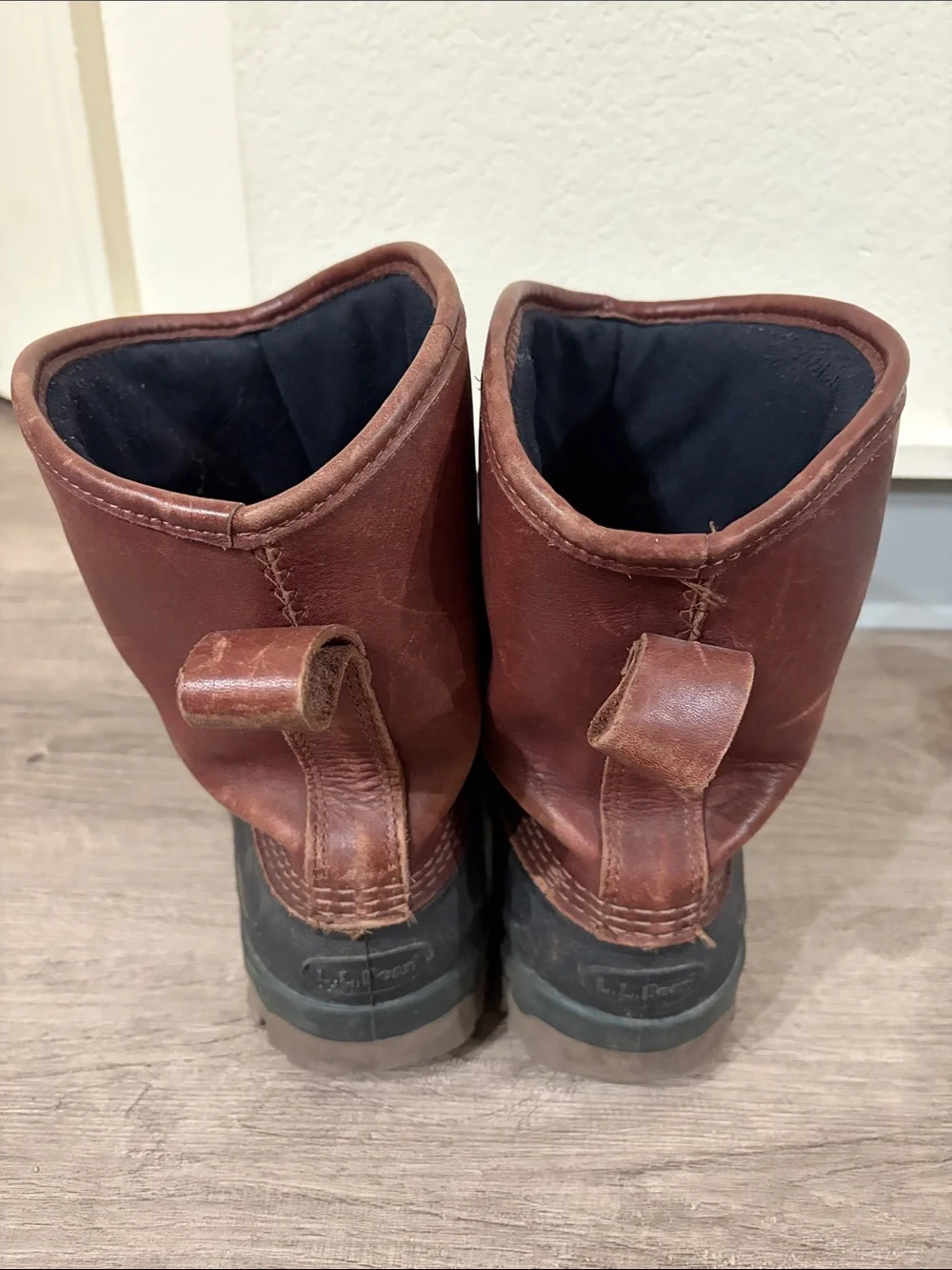 Men's Brown Leather & Black Rubber Winter Boots